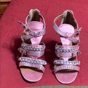 Pink Satin Heels